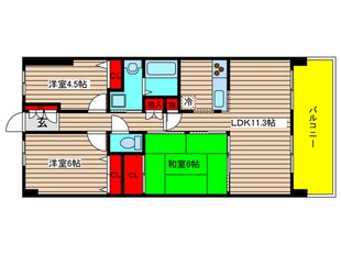 宝マンション伝馬町３０７の物件間取画像